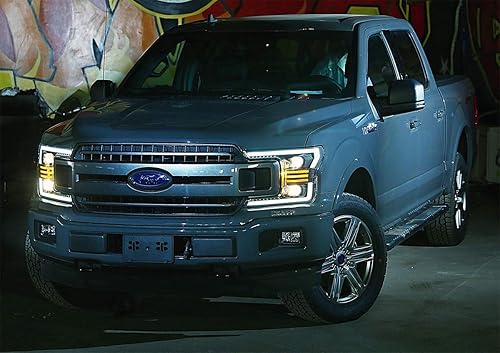 Miniatura 7 de AlphaRex Faros delanteros negros modelo base serie PRO para Ford F-150 2018-2020