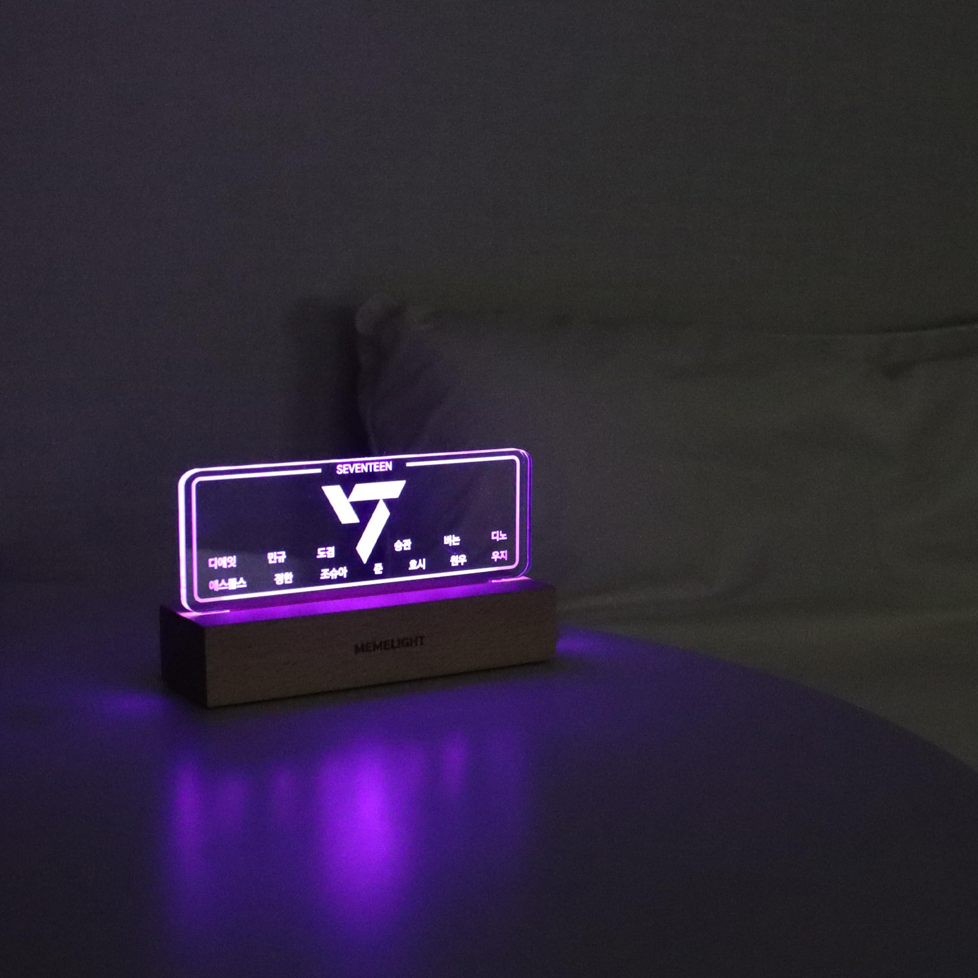 Seventeen Night Light, Kpop Merchandise, Korean Idol Lamp for Carat, 7RGB Color, Dimmer, 8.3 x 4.2 x 1.7