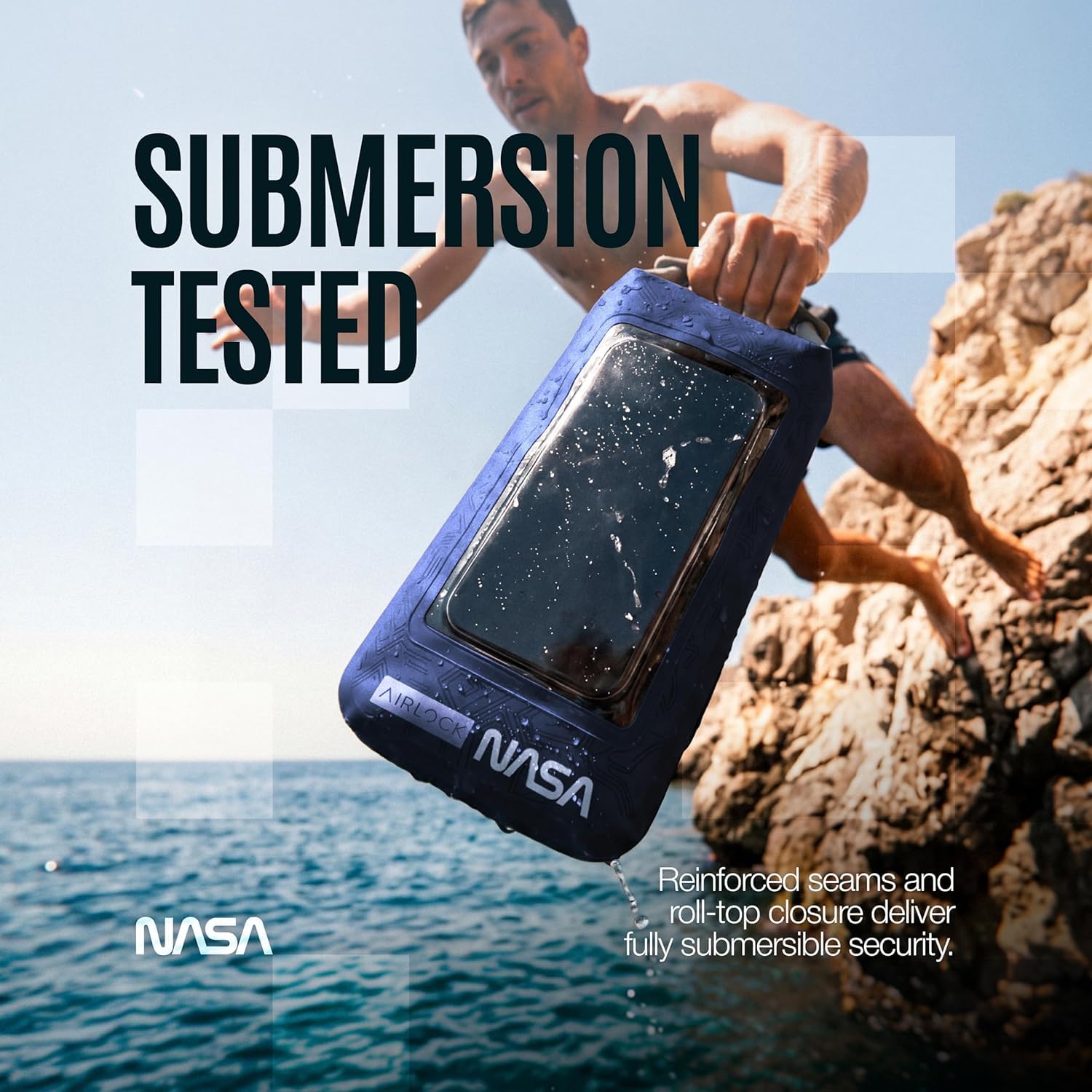 NASA Wodoszczelny Worek Dry Bag – AirLock™, IP68, zintegrowane etui na telefon (2L)