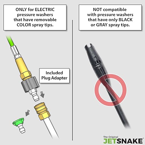 Miniatura 4 de Chorro de alcantarillado de 50 pies - Trenza de acero flexible - Completo y listo para usar - Para tu lavadora a presión eléctrica