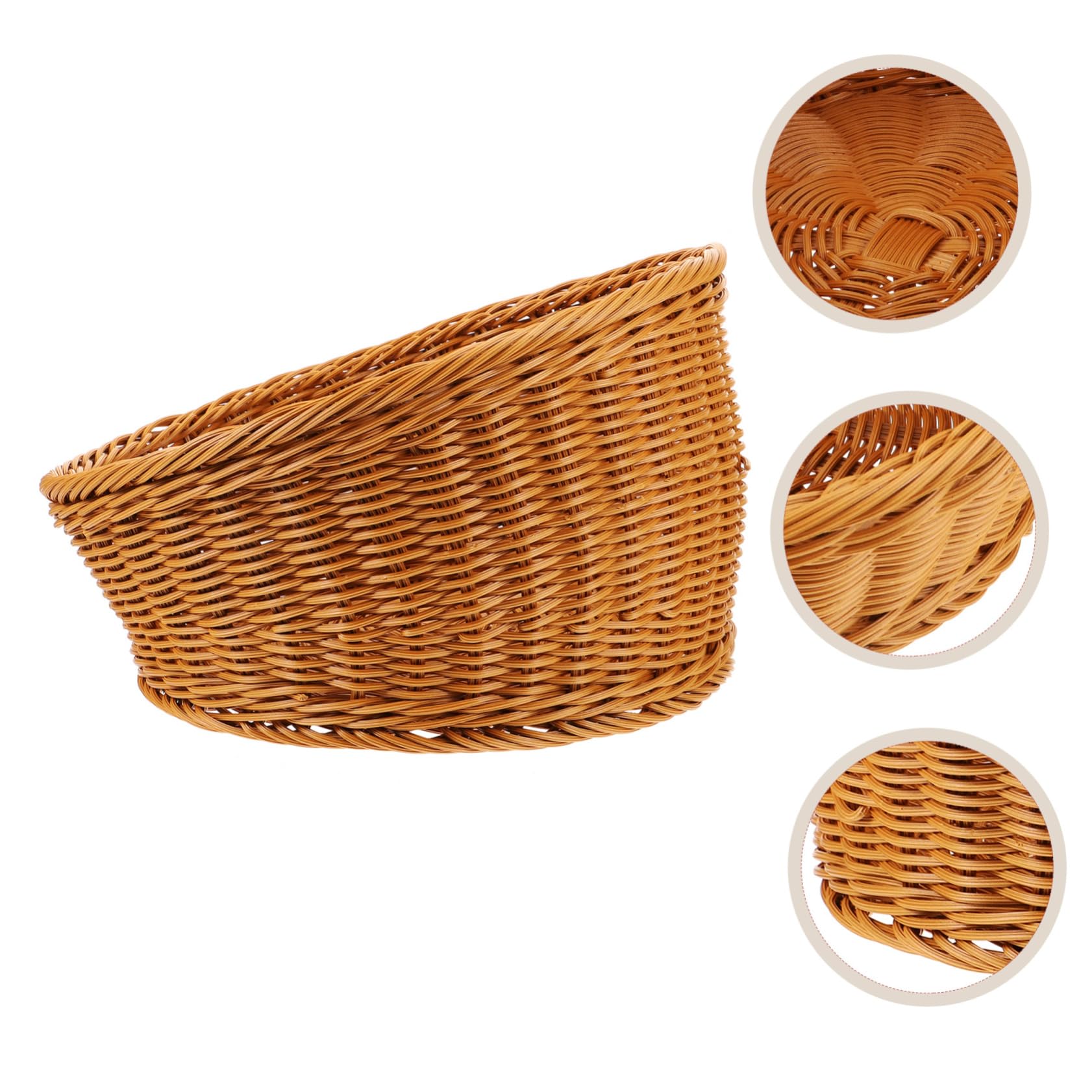 Gatuida Cestino da Tavolo Intrecciato in Finta Rattan per Organizer Cucina, Contenitore per Riporre Oggetti, Design Decorativo