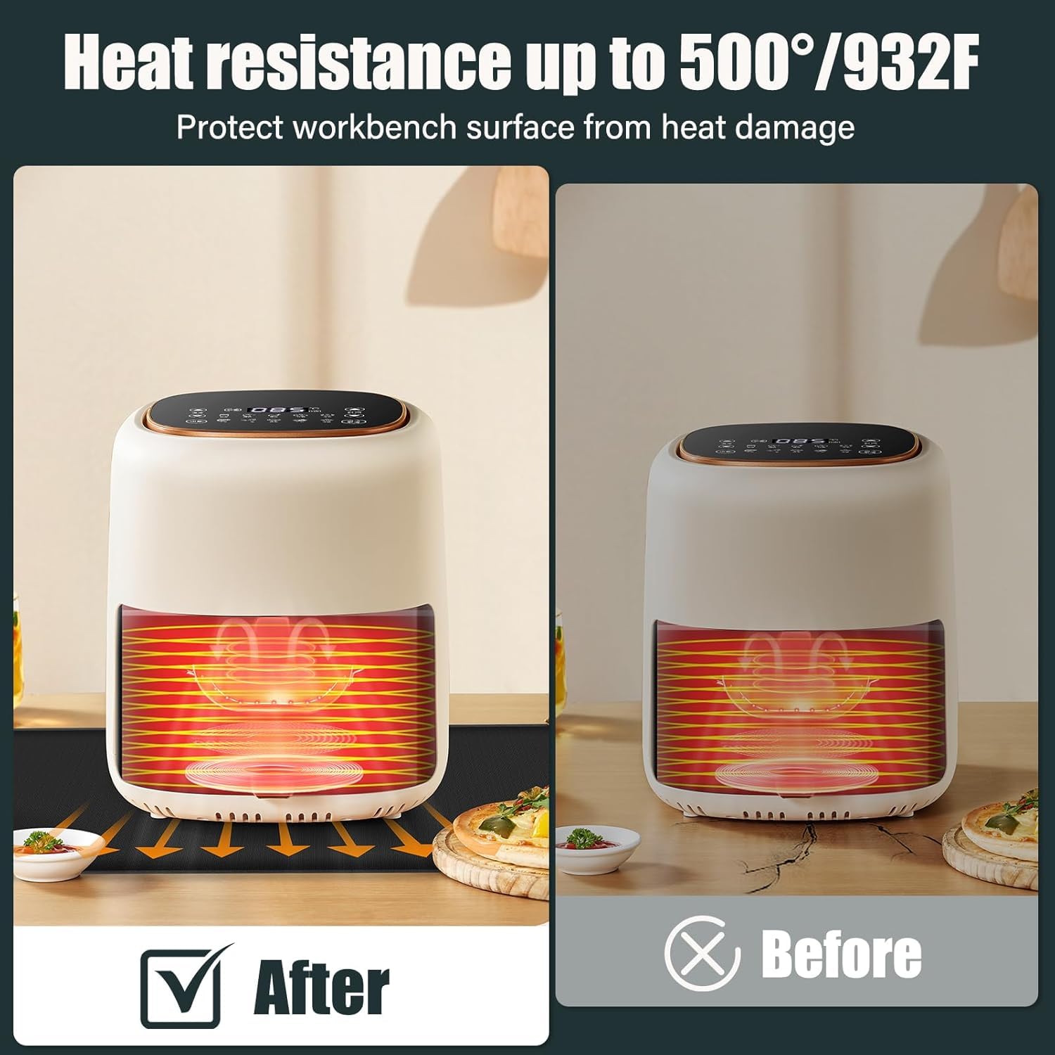 Tappetino Silicone Resistente al Calore per Friggitrice ad Aria | 50x30cm
