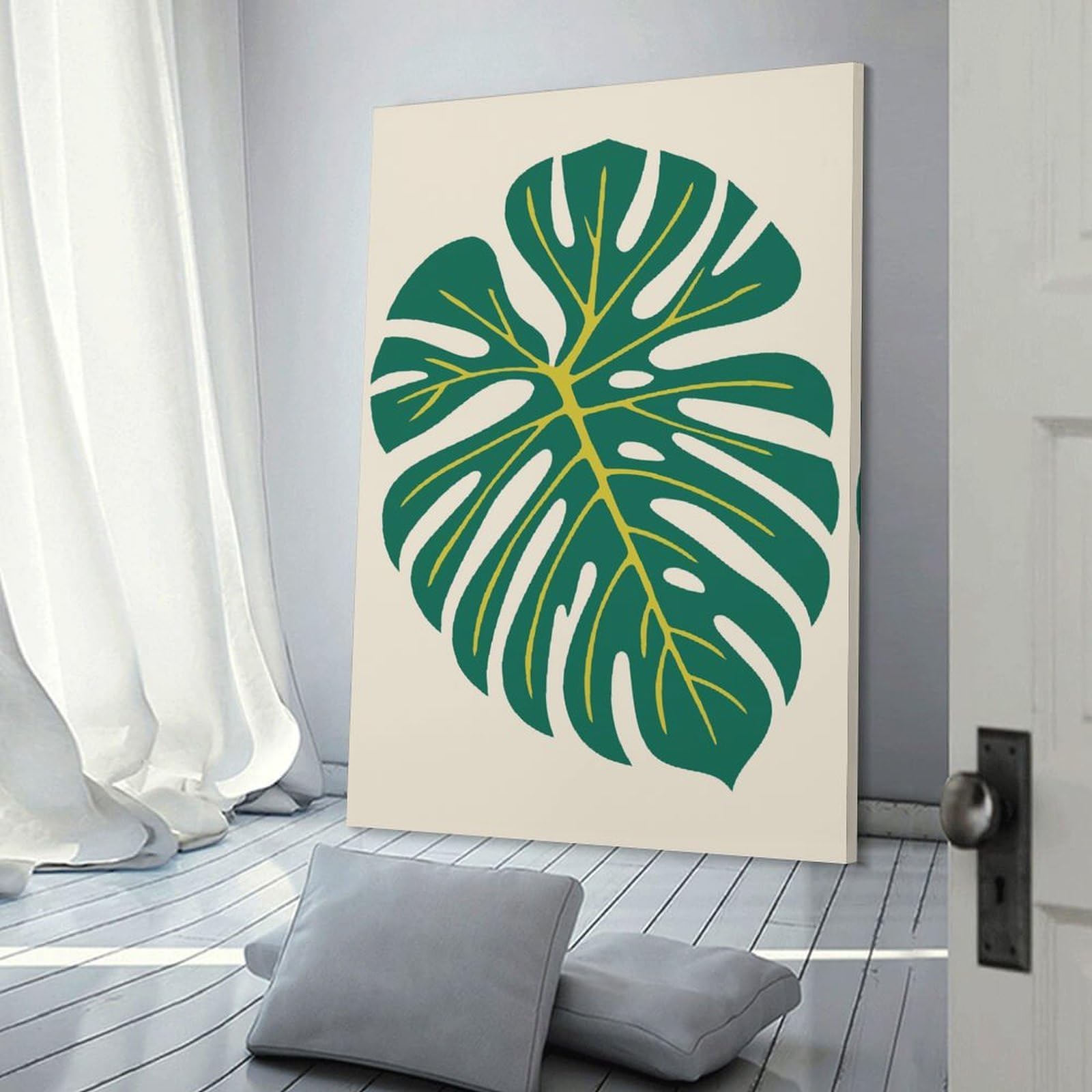 Junmoney Room Decor Wall Art Tropical Leaf Illustration, 12x18inch(30x45cm), for Gallery Wall Layouts in Home Or Office, Home Wall Art for Statement Displays
