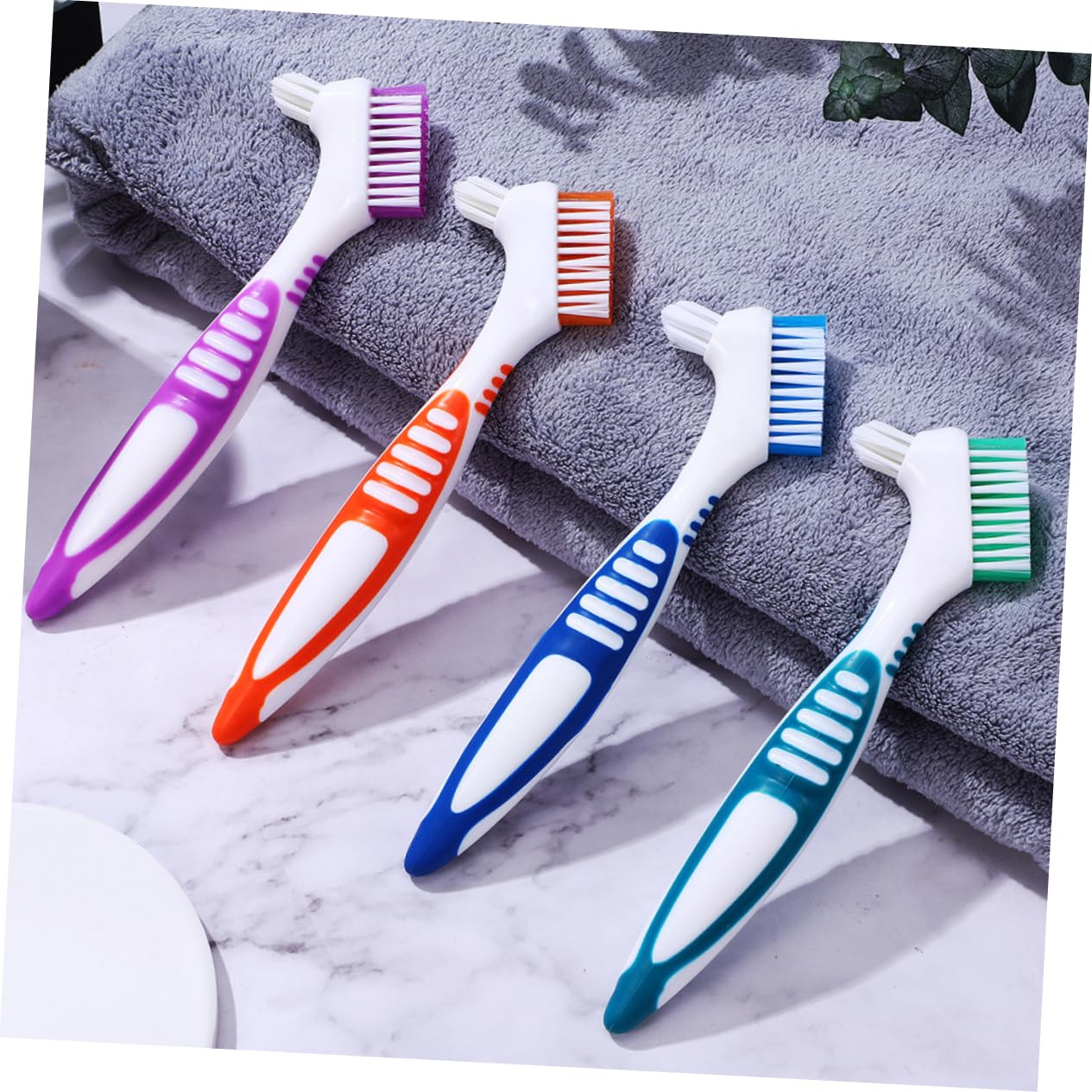 5 Set Spazzola Per La Pulizia Della Protesi Spazzolino Per Dentiera Spazzolino Resistente B Denti Finti Doppio Detergente Per Protesi Spazzolini Per Protesi Maniglia Pp 8 Pezzi*5