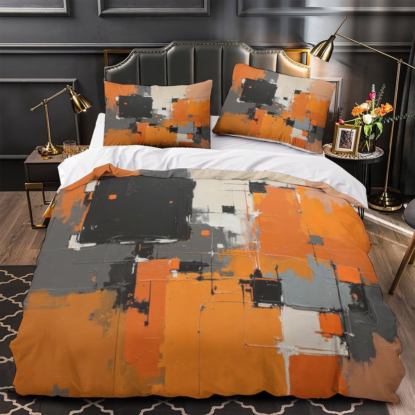 Housse de couette 3D géométrie moderne, cadeau idéal pour couple amoureux