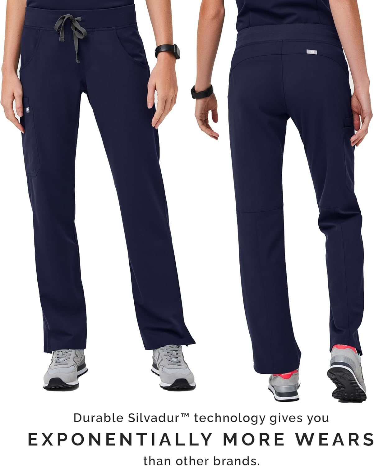 FIGS Kade Cargo Scrub Pants for Women - Navy, 2XL - Image 2