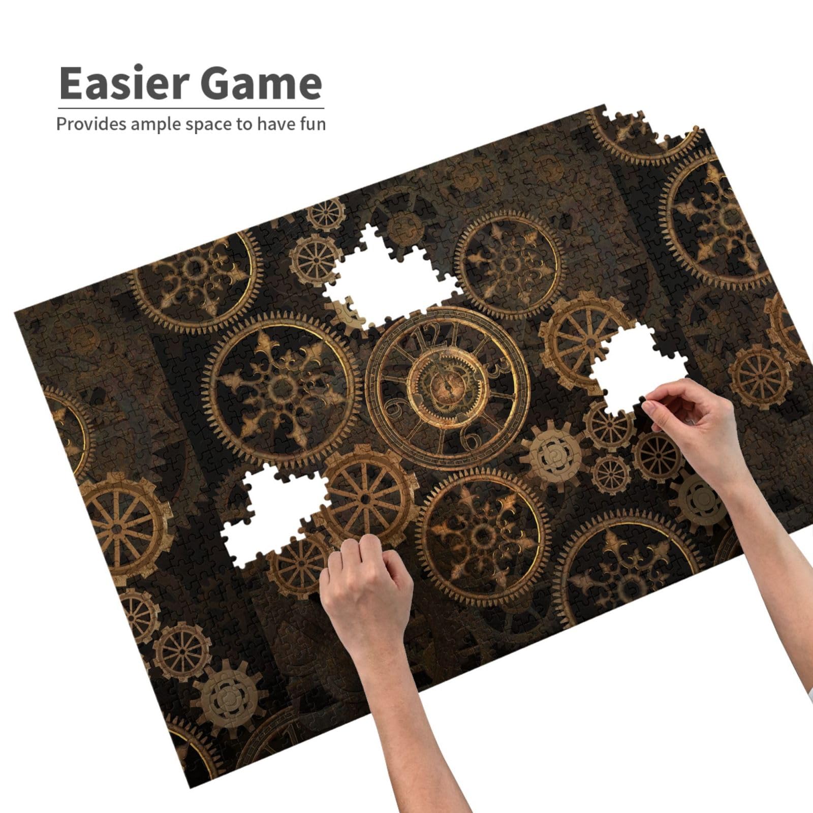 Gioco di puzzle per adulti, puzzle impegnativi, puzzle da 1000 pezzi, arte steampunk con ingranaggi