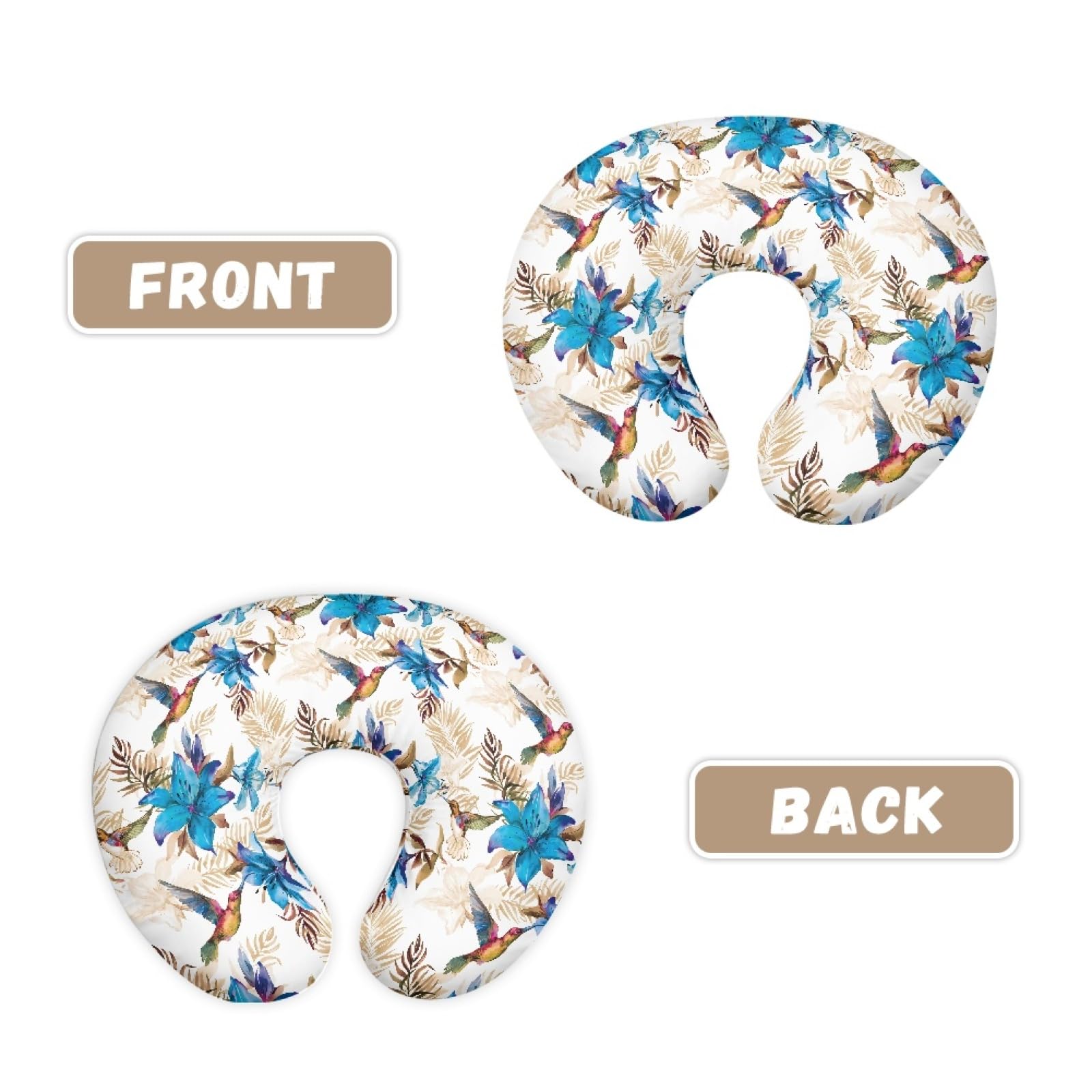 GOSTONG Hummingbird Floral Nursing Pillow Slipcover Breastfeeding Newborn Infant Feeding Cushion Cover Case for New Moms, Comfortable Skin-Friendly Protectors