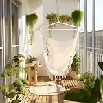 WBHome Extra grand hamac chaise swing avec kit de matériel, suspension Macrame chaise en coton toile pour chambre à l'intérieur extérieur, Max. Poids 330 Lbs (Beige)