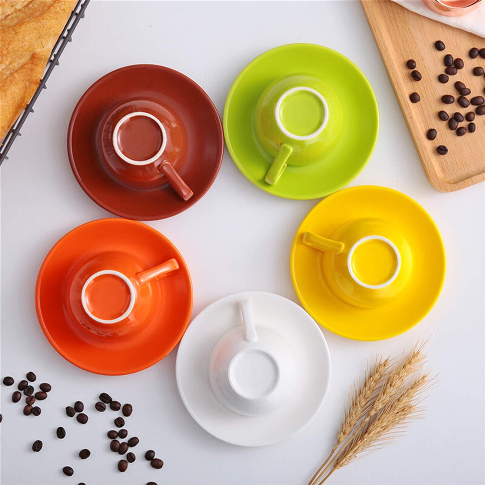 150 ml de cerámica Tazas de café Taza de café Capuchino Simples Flor Copas Latte 996 (Size : 150 ml, Color : 21bright)