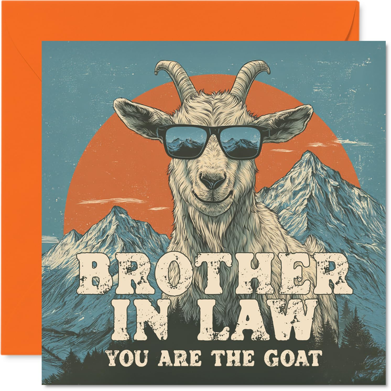 Brother in Law Birthday Card - You Are The Goat - Happy Birthday Card for Brother in Law from Sister Sibling, 145mm Funny Animal Bday Greeting Cards