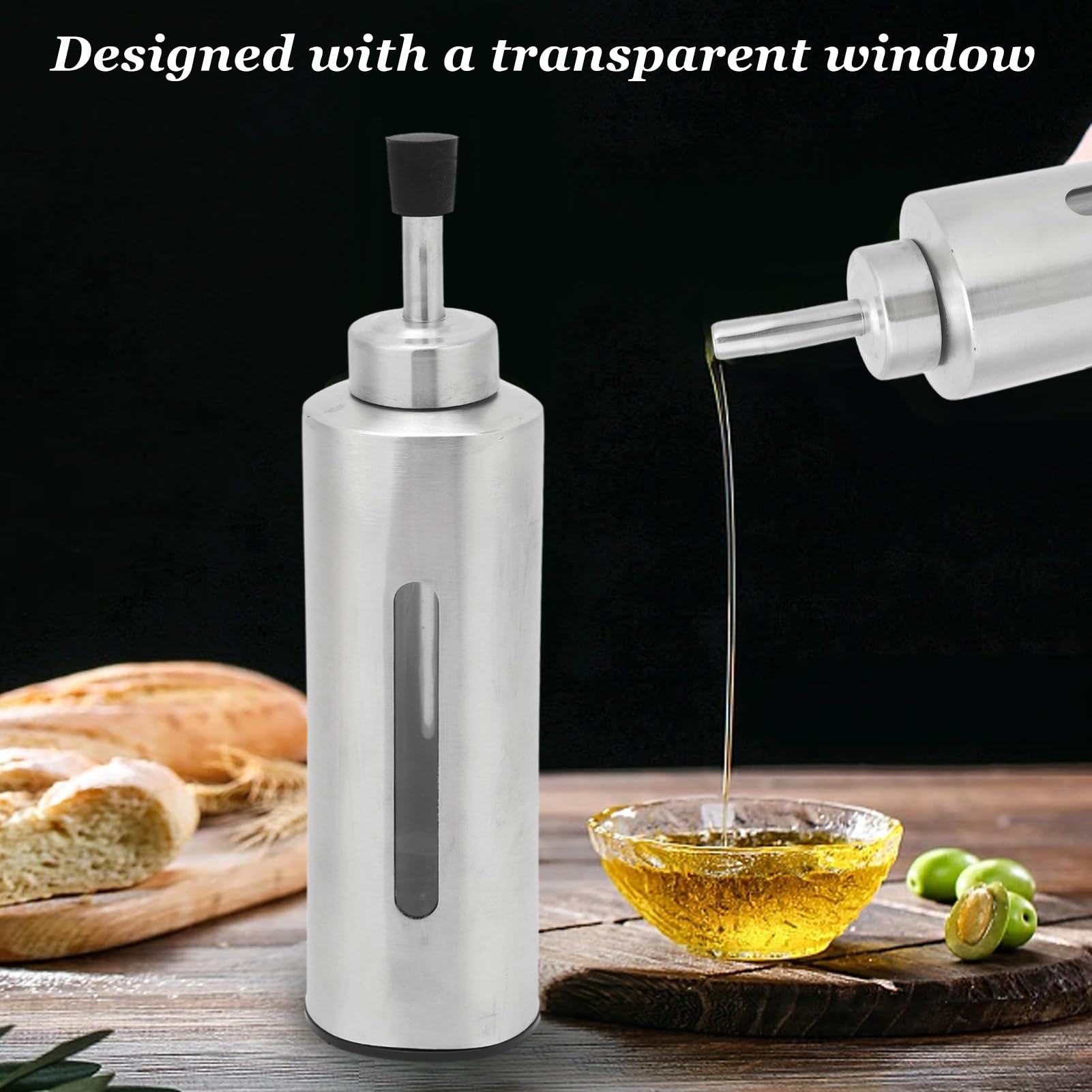 Dispenser Olio In Acciaio Inox 500ml - Beccuccio Antigoccia Per Cucina E BBQ - Foto 13