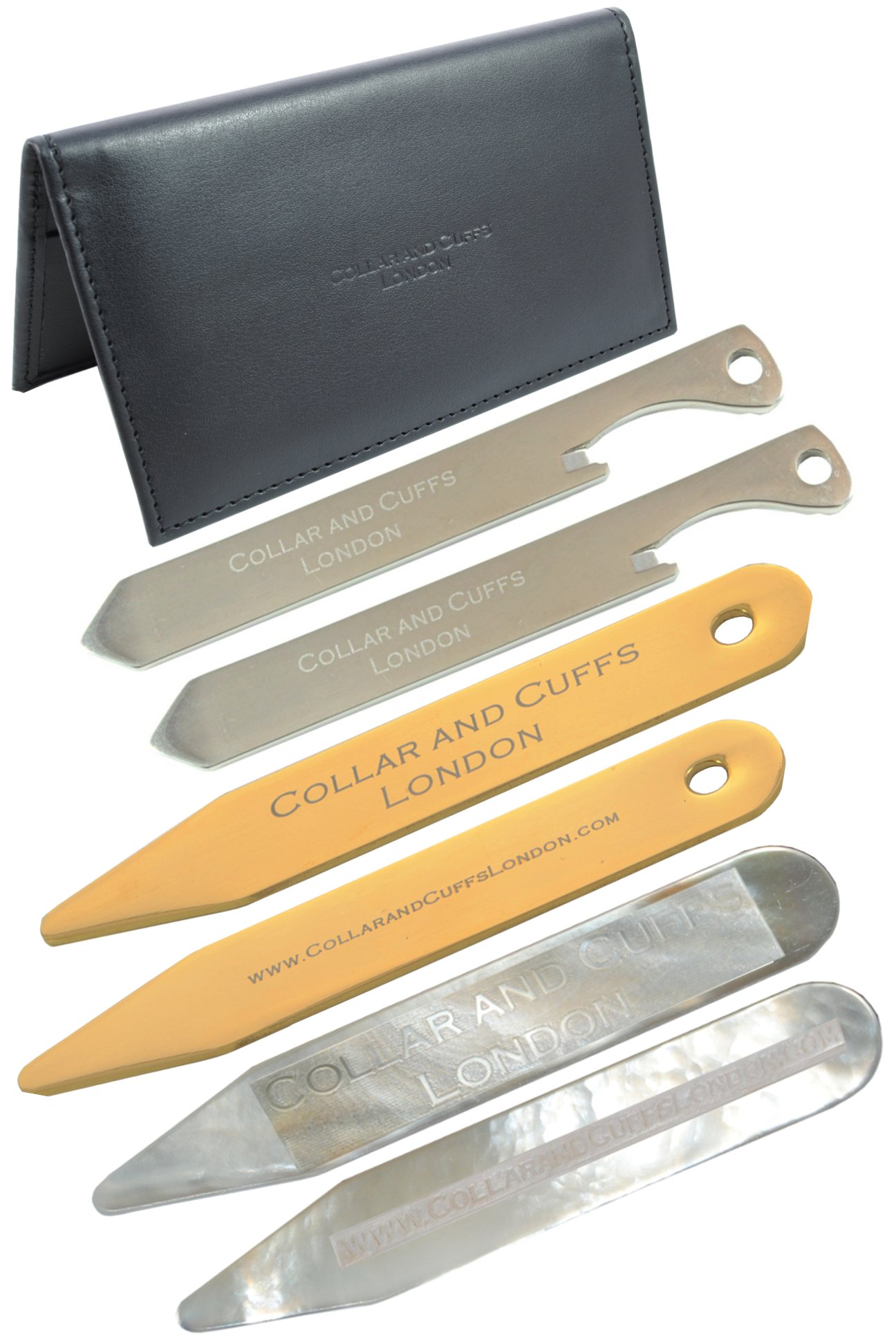 Baleines De Col En Acier Inoxydable - 2,5 Pouces - Avec Pochette Cadeau - Pour Chemises Homme