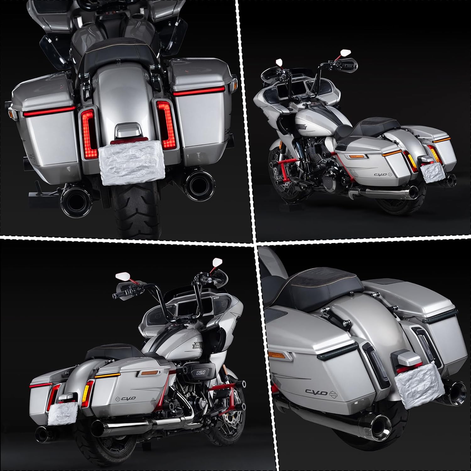 Plug and Play Saddlebag Lights LED Running Brake Turn Signal Lamps, Compatible with Harley Street Glide FLHX, Road Glide FLTRX, CVO FLHXSE,FLTRXSE,FLTRXSTSE 2024-2025,ABS (Smoke)