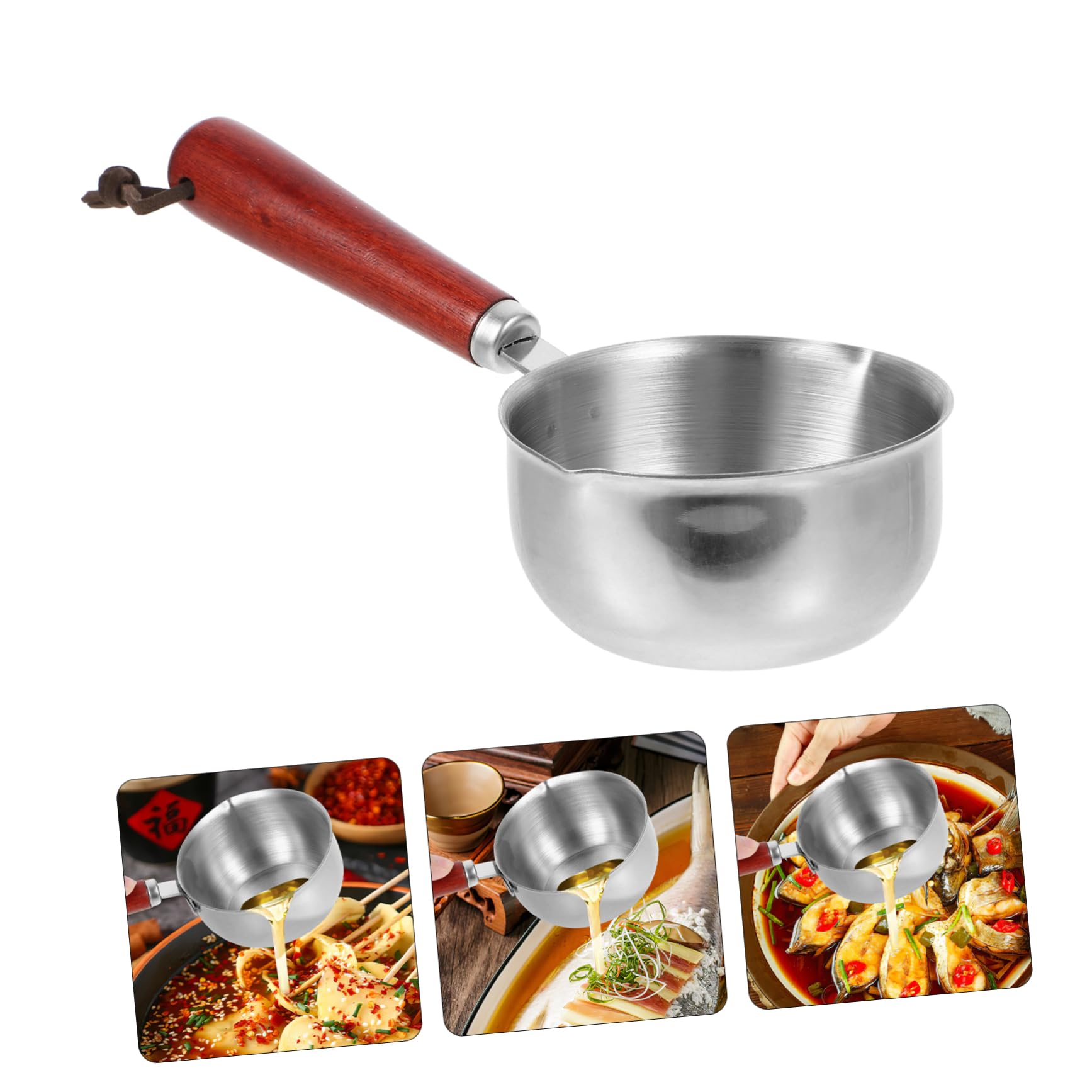 Cabilock Stainless Steel Mini Milk Warmer Pot with Handle Small Saucepan for Milk Porridge and Soup Compact Design for Easy Storage and Versatile Cooking