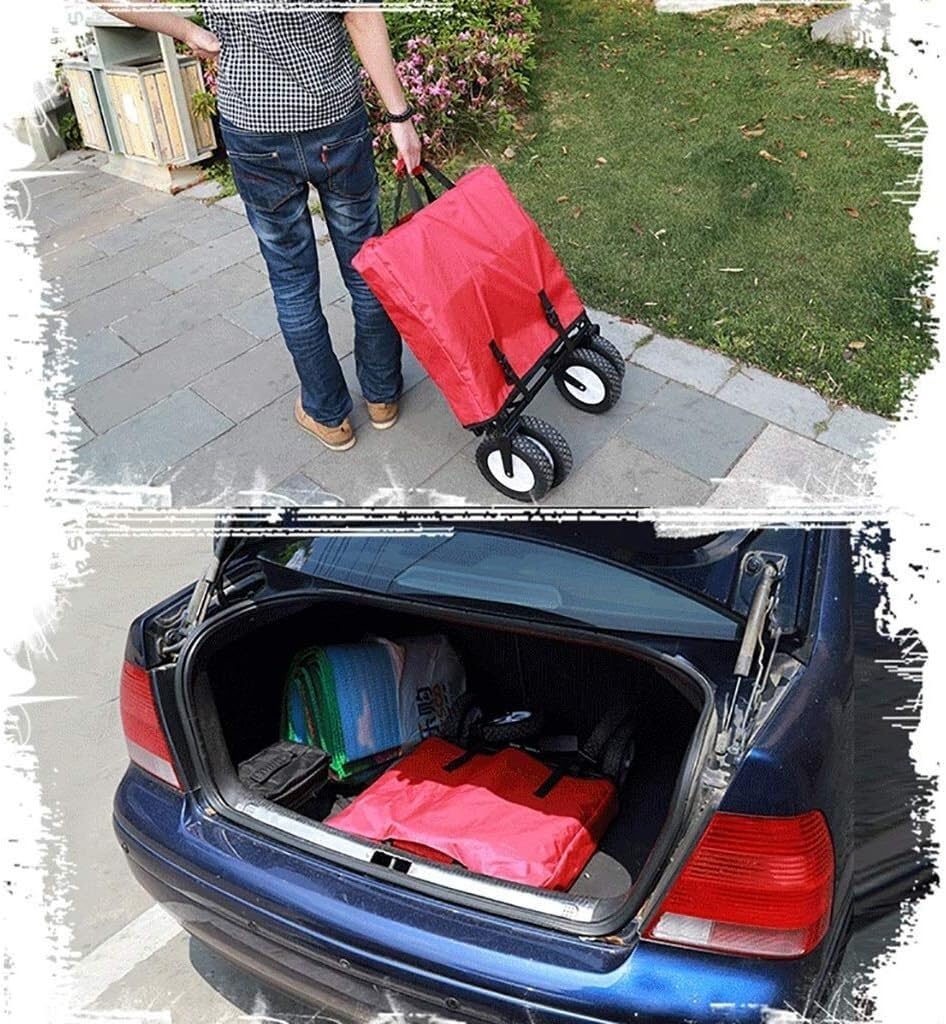 Carrito utilitario portátil – Carrito de jardín plegable resistente para uso al aire libre, carrito multiusos de almacenamiento y carrito de compras, apto para familias, ligero y fácil de transportar