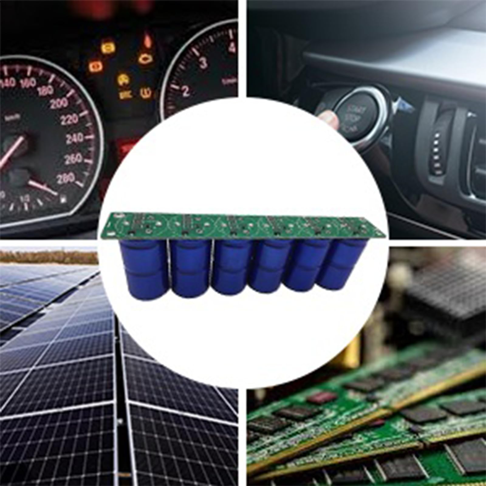 Super Condensador, 16V 83F Super Farad Capacitor Low ESR Capacitor con componentes de placa de protección para el viento solar de arranque del automóvil para Arranque de Coche (6 piezas)