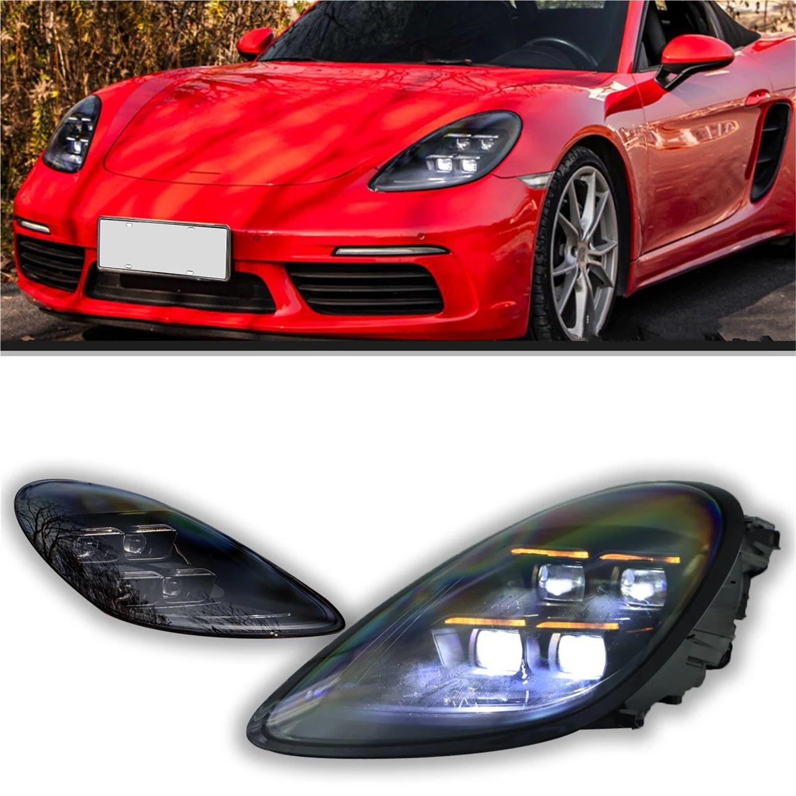 per 718 982 2013-2023 Luci per Auto Faro proiettore Faro Luce Diurna Accessori automobilistici Gruppo fari Anteriori(-)
