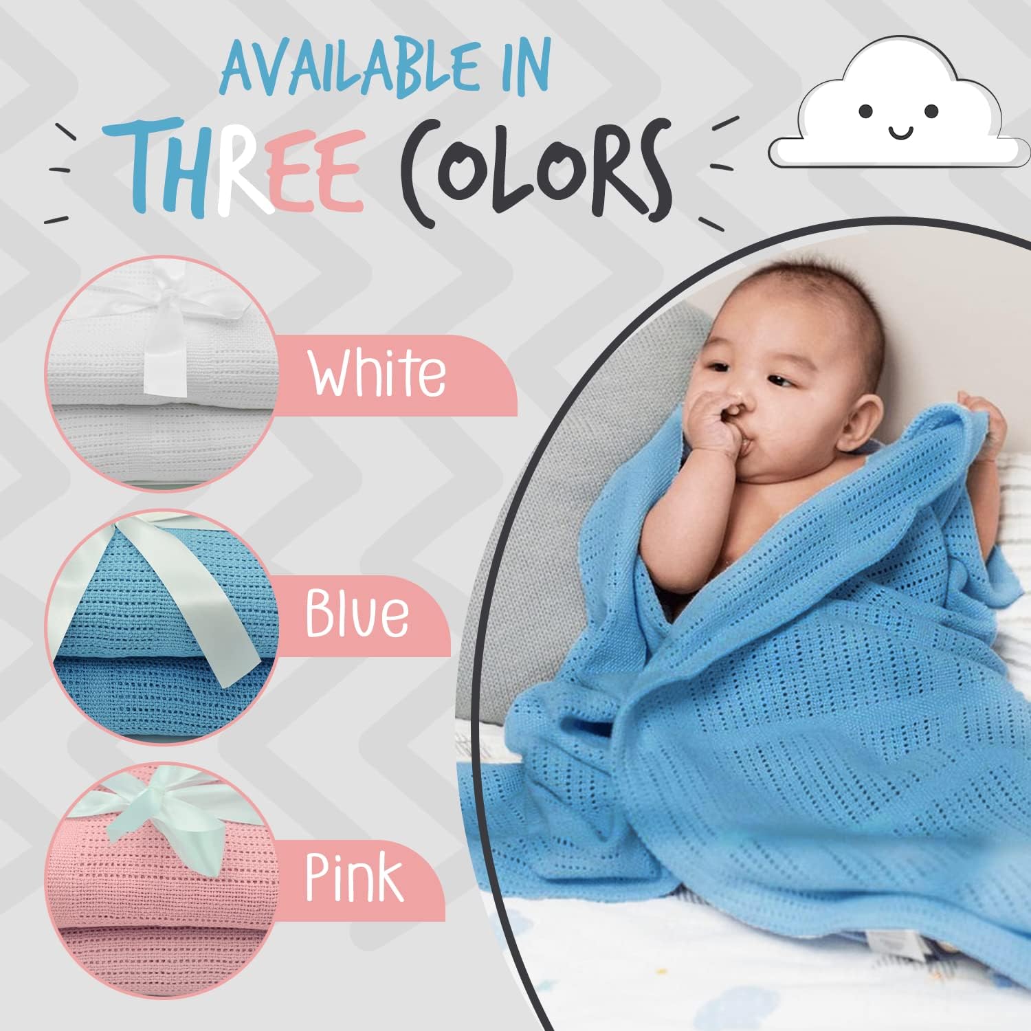 Noble & Brite Cotton Cellular Baby Blankets Twin Pack - Image 5