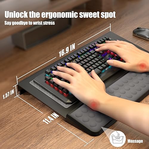 Miniatura 2 de Computer Tilt Keyboard Stand - Acrylic Ergonomic Keyboard Holder for Easy Typing Working, Keyboard Riser with Comfortable Wrist Rest for Keyboard,