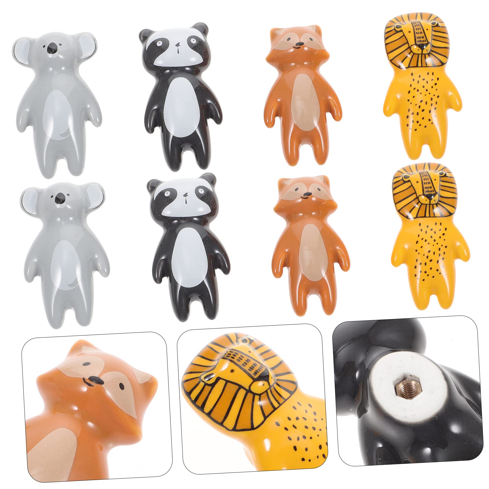 EXCEART 8 Pomelli a Forma di Animale in Ceramica Decorativi, Facili da Installare Manopole di Ricambio per Armadio e Guardaroba per Cameretta