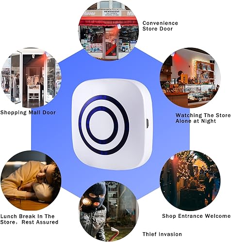 Miniatura 4 de Alarma con sensor de movimiento, alarma inalámbrica para entrada de vehículos, sistema de alerta de detección de negocios para interiores y hogar,