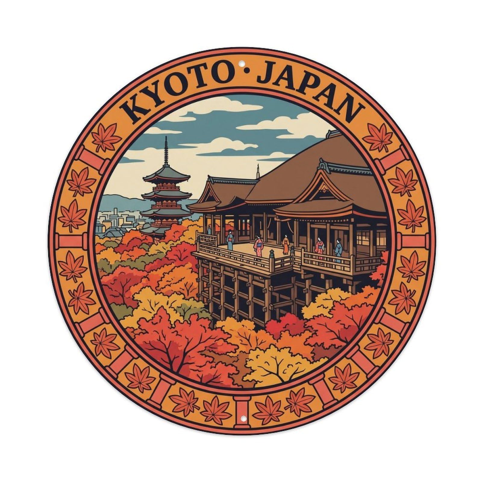 Kiyomizudera Kyoto Persimmon City Landmark Street Metal Tin Sign