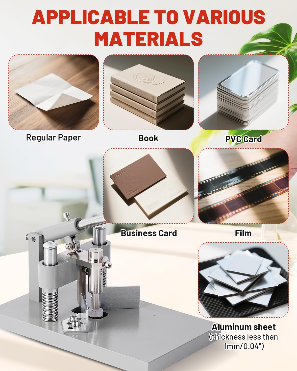 YUCHENGTECH Perforatrice per angoli arrotondati, resistente, per biglietti da visita laminati, carta da visita, angoli rotondi, con fustelle R6 mm R10 mm, spessore di taglio massimo 30 mm