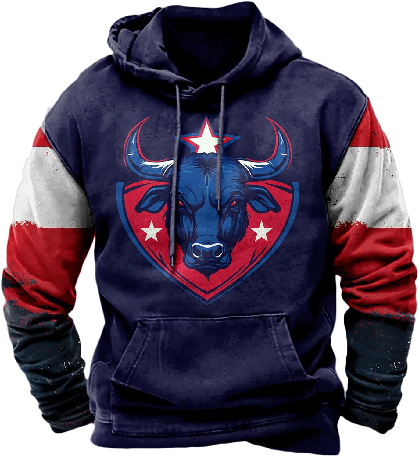 domirica Hoodies For Men Western Cowboy Pullover Big And Tall Comfort Fashion Cool Novelty Graphic Hooded Sweatshirt