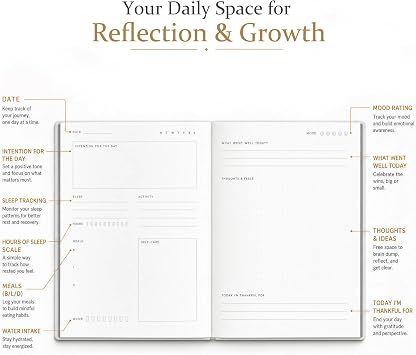 &And Per Se Wellness Journal, Self Care & Daily Journal for Women, Mental Health Planner with Habit Tracker, Diet & Goals, Undated, Gift-Ready (Original Beige)