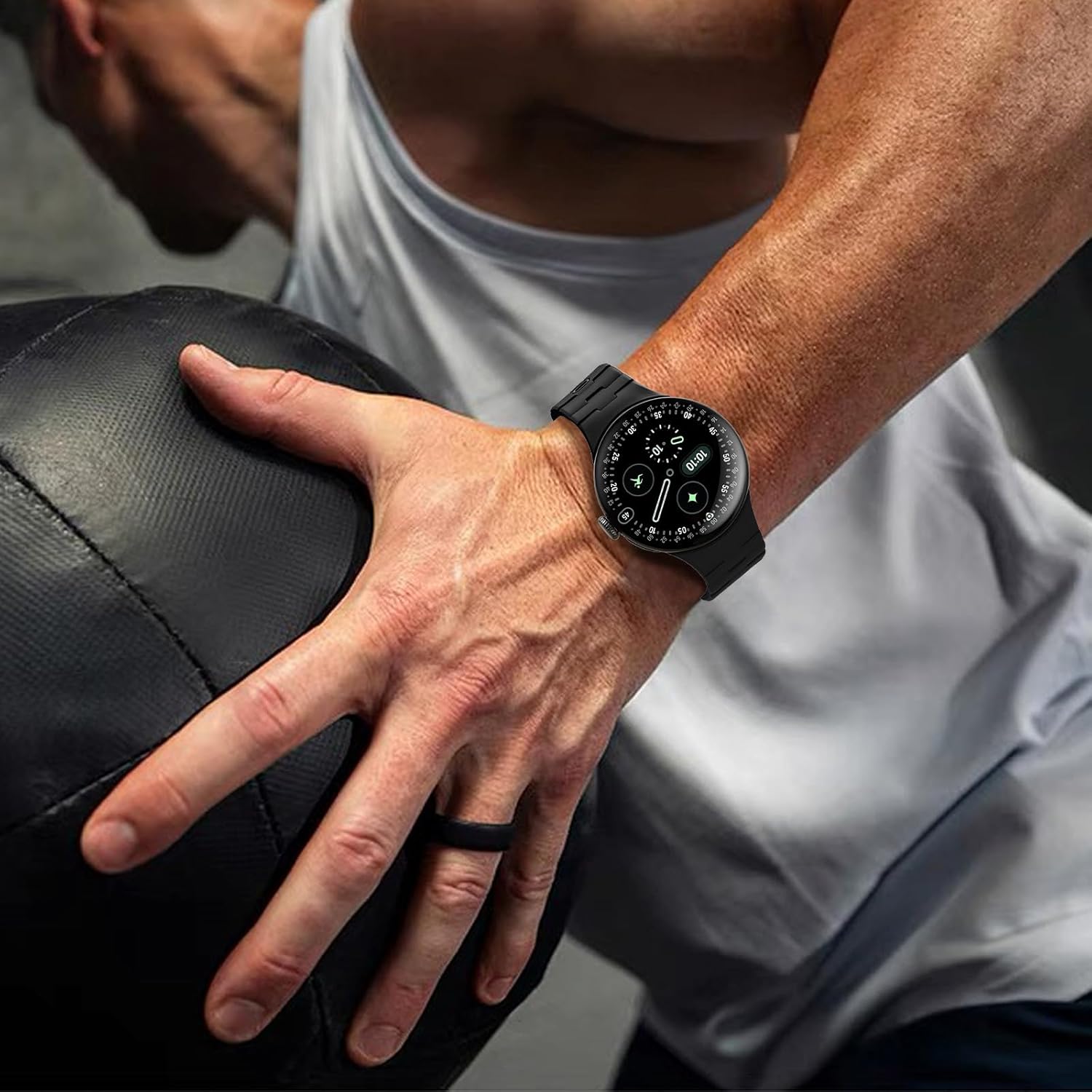 Bandletic Magnetic Silicone Bands Compatible with Google Pixel Watch 4/3/2/1 41mm for Women and Men, Rugged Soft Sport Strap Replacement Wristband