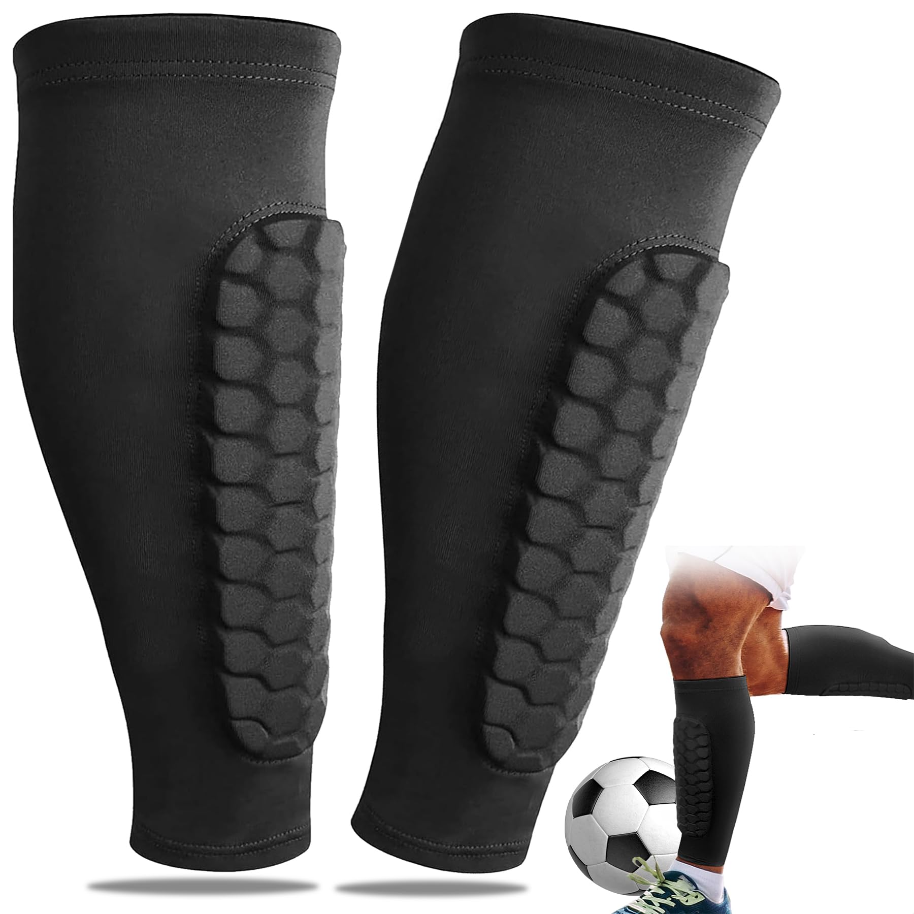 1 par de Protectores Tibias de Fútbol, Espinilleras para Esquiar, Funda de Protección de Pantorrillas, Espinilleras para fútbol, Baloncesto, Deportes