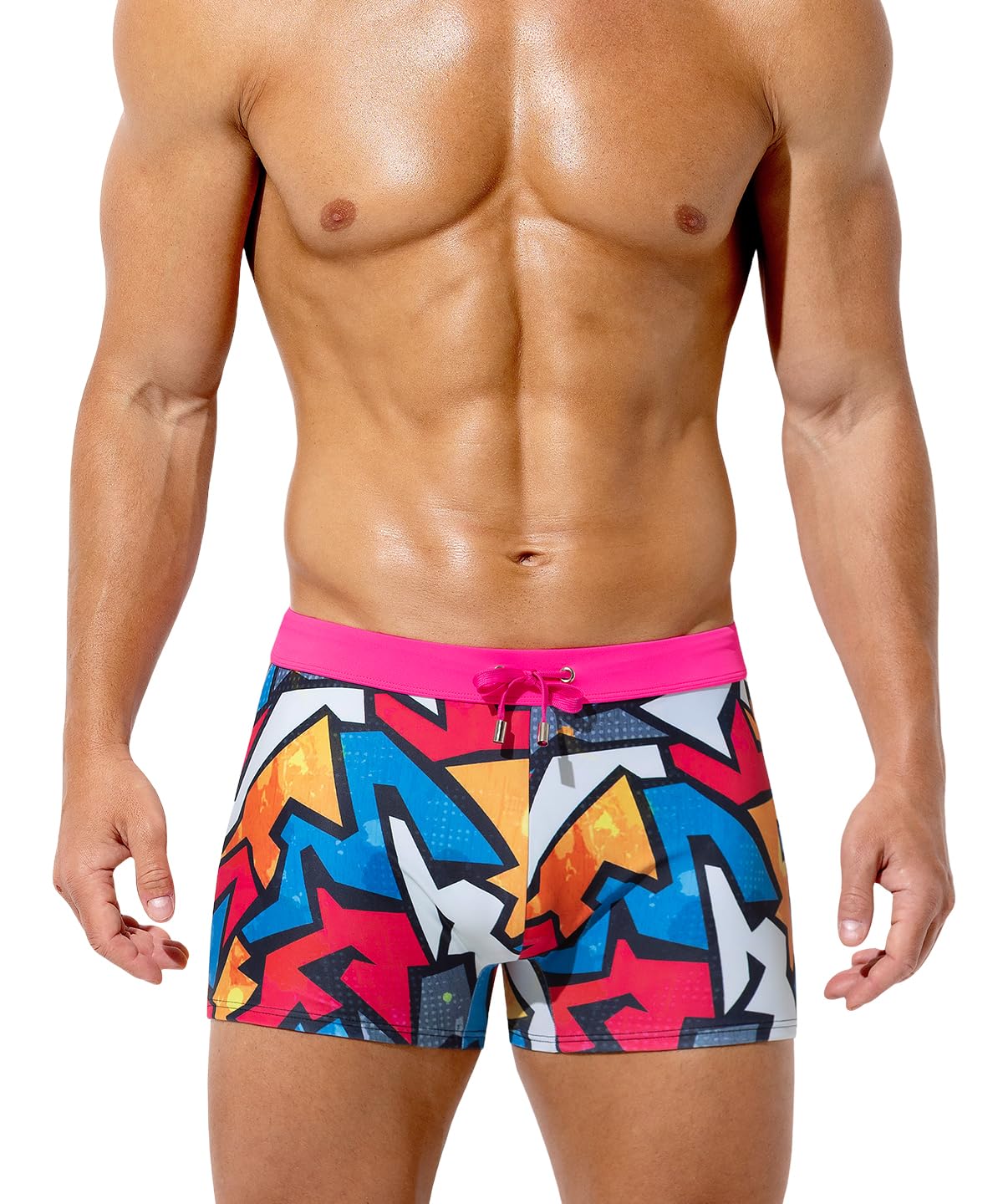 Casey Kevin Bañador Natacion Hombre Shorts Cordón Ajustable Ajustado Estampado Ecado Rápido Bañadores Boxer Surf para Hombres