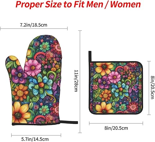 Miniatura 10 de Juego de 4 manoplas de horno y soportes para ollas, guantes de cocina de mármol negro y dorado, resistentes al calor, antideslizantes, para chef,