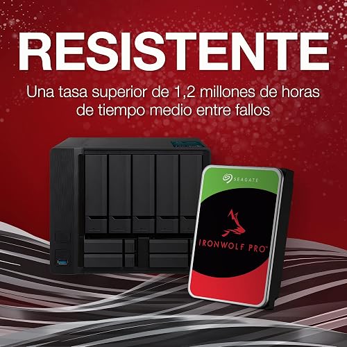 Seagate IronWolf Pro, 10TB, Internal Hard Drive, NAS, CMR, 3.5 Inch, SATA, 6GB/s, 7.200 RPM, 256MB Cache, for RAID Network Attached Storage, 3 year Rescue Services (ST10000NE000) - 5