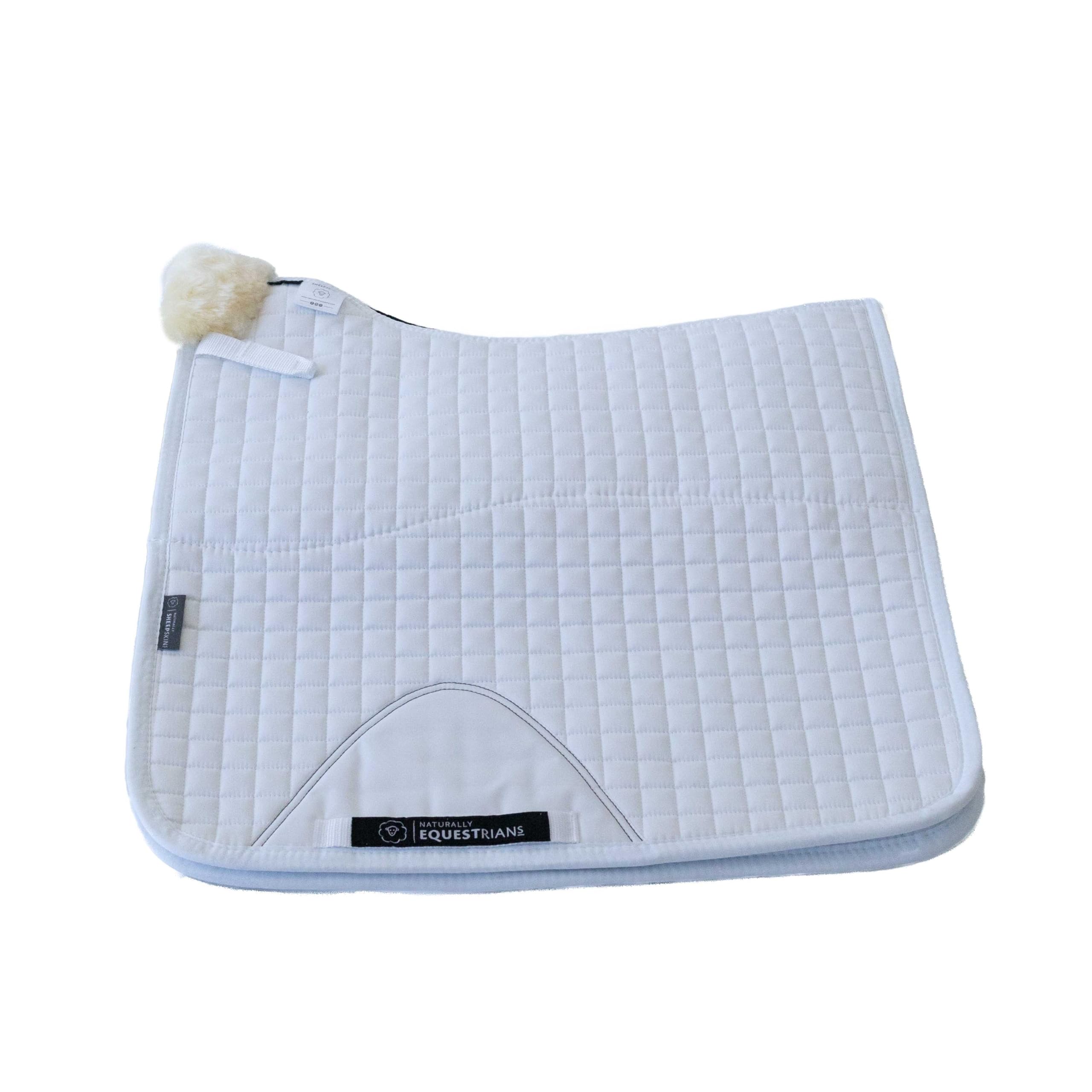 Naturally Equestrian Half Lined Dressage Square (Natural & White, Large)