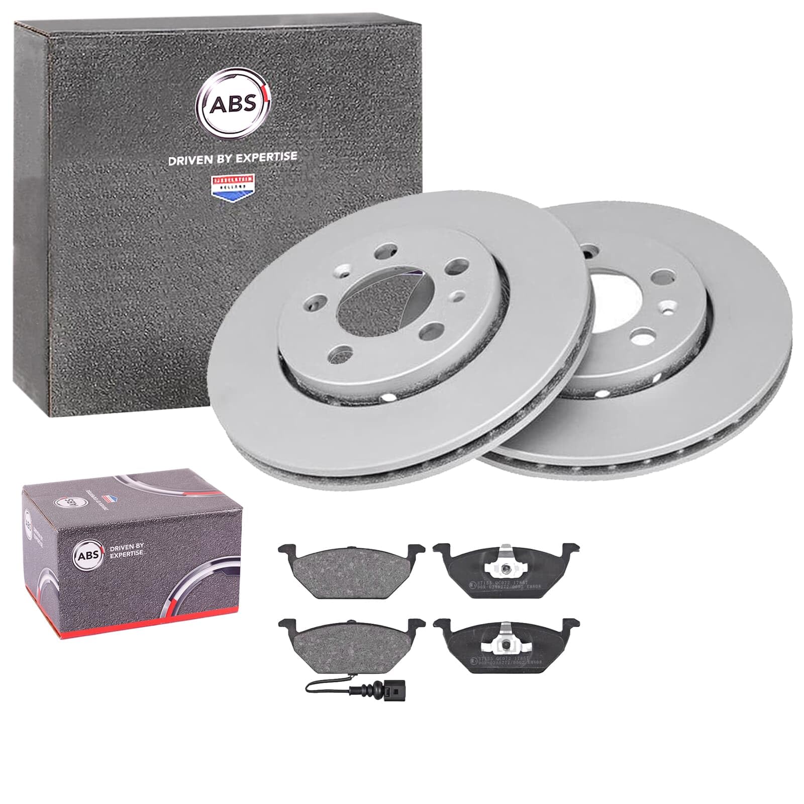 ABS Bremsscheiben 256mm + Beläge vorne | 16880 + 37155 passend für Golf 4 Polo 9N A3 Ibiza Fabia