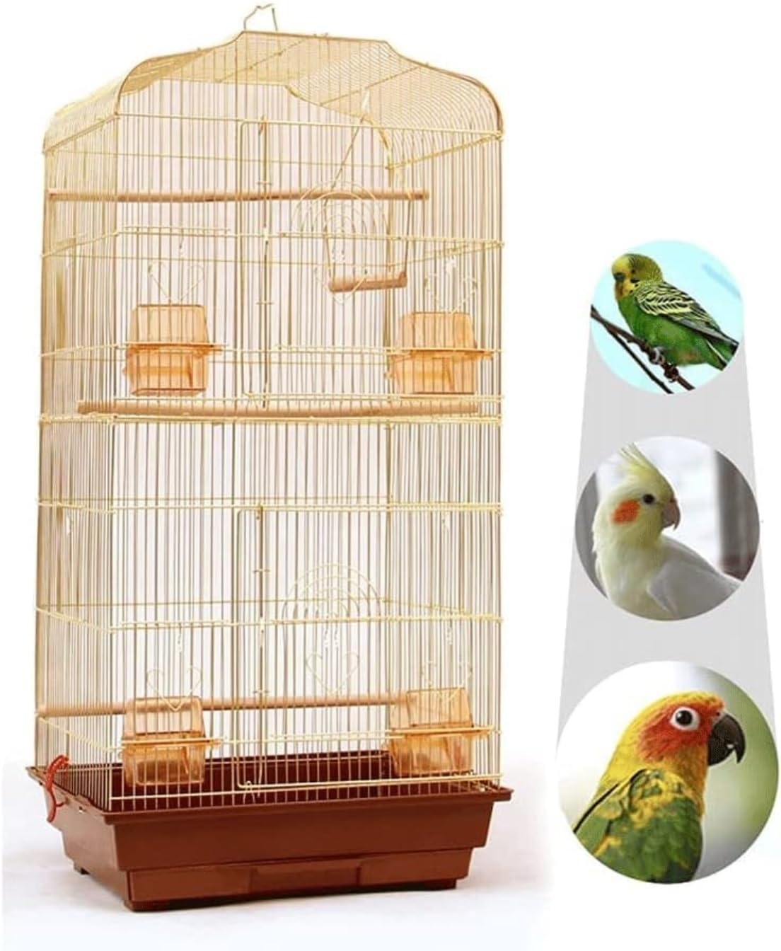 Vogelkäfig im Freien, Retro-Vogelkäfige, Großer Vogelkäfig, Quadratisch, Gold, Tragbar, Langlebig, Vogelhäuschen, Träger Für Zuhause Vogelvoliere Vogelkäfig Voliere