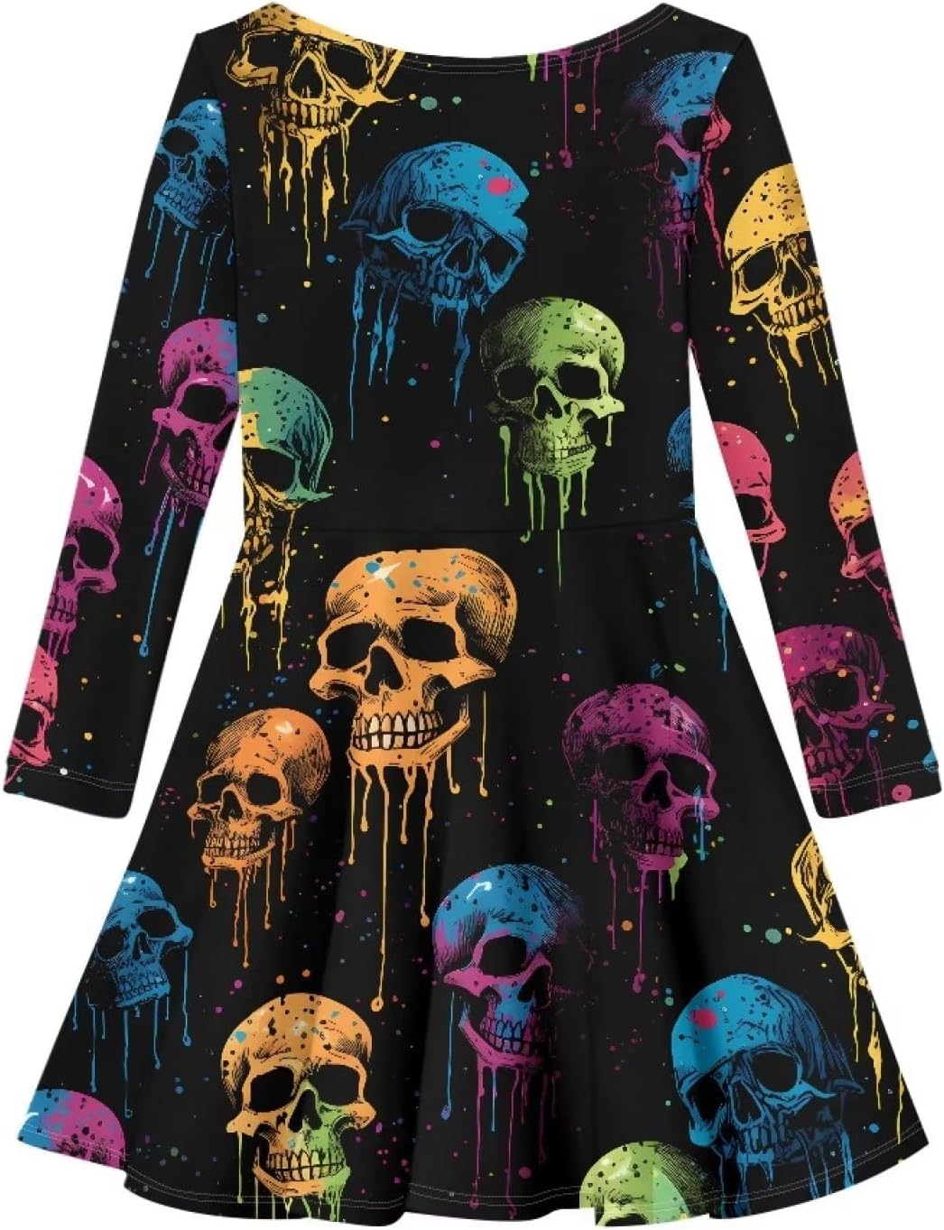 PinUp Angel Cute Girl Casual Long Sleeve Dresses Fall Spring Holiday Travel Crew Neck Dress 3-16 Years - Image 2