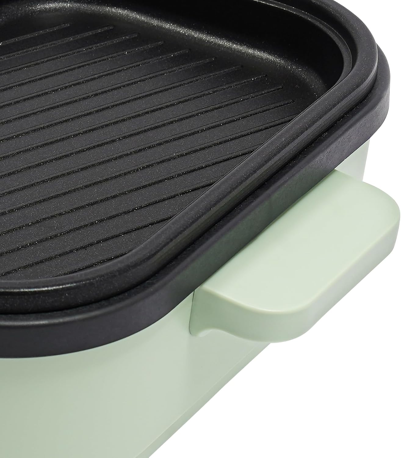 Electric Hot Pot with Grill, 2-in-1 1300W Non-Stick Pot - Dual Temperature Control, Lightweight & Compact, Fast Heating for Korean BBQ, Frying, Grilling Steak (Green)