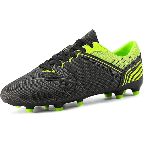 DREAM PAIRS Mens Sport Flexible Athletic Lace Up Light Weight Outdoor Cleats Football Soccer Shoes