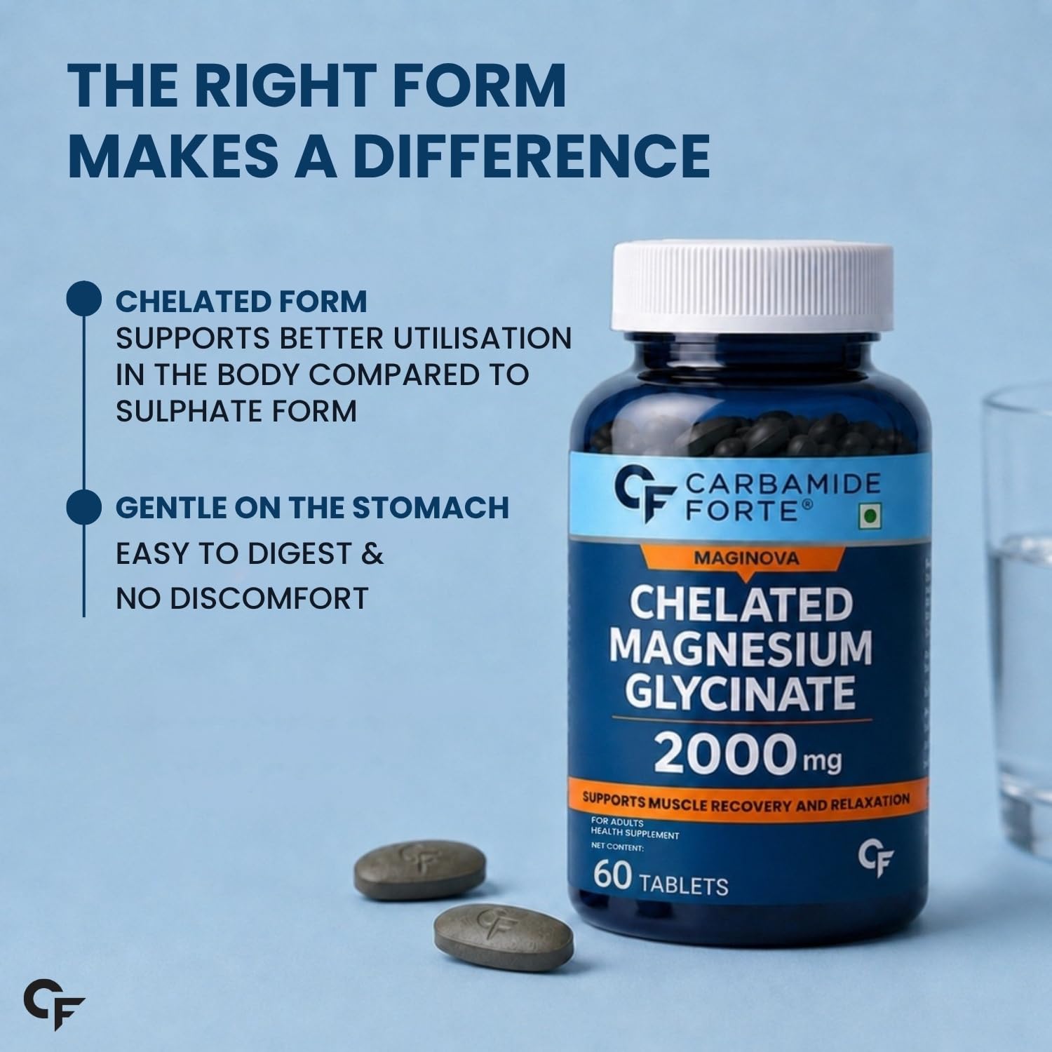 Carbamide Forte Chelated Magnesium Glycinate Supplement 2000mg Per Serving | Magnesium Supplement Supports Muscle Recovery & Better Sleep - 60 Veg Tablets — Amazon image 7