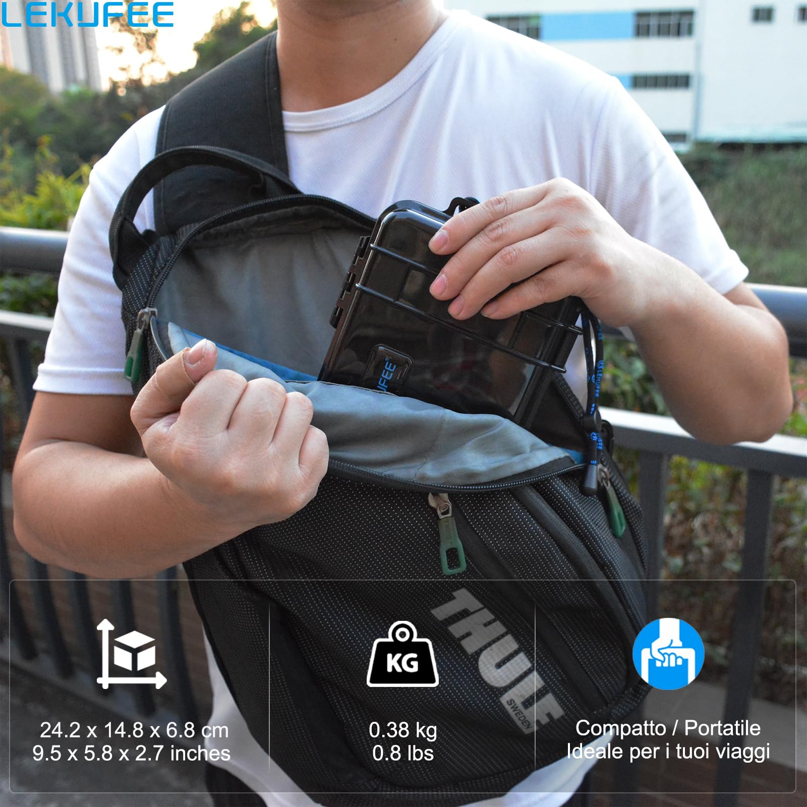 LEKUFEE Custodia Rigida Impermeabile per DJI Osmo Pocket 4, DJI Pocket 3,Combo Standard, Combo Creator, Combo Essential e Accessori (Solo borsa)