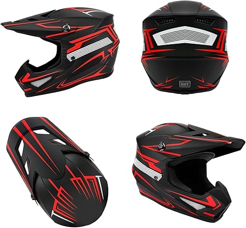Miniatura 7 de Casco de motocross para jóvenes, para adultos, ligero para motocross, ATV de 4 ruedas, motocross, quad, ciclomotor, todoterreno, casco de