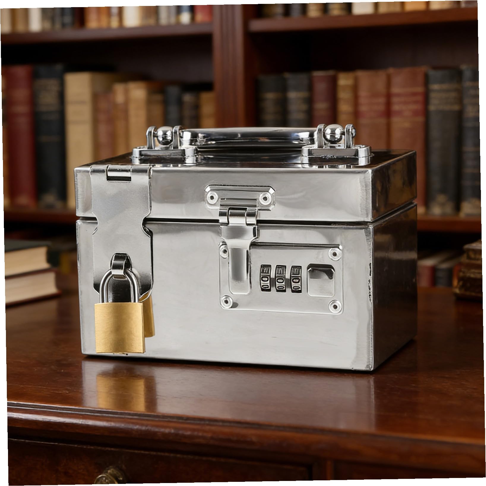 ifundom Tirelire Grosse Capacité Design Multifonctionnel en Acier Inoxydable avec Serrure à Code et Style Moderne pour Maison et Bureau