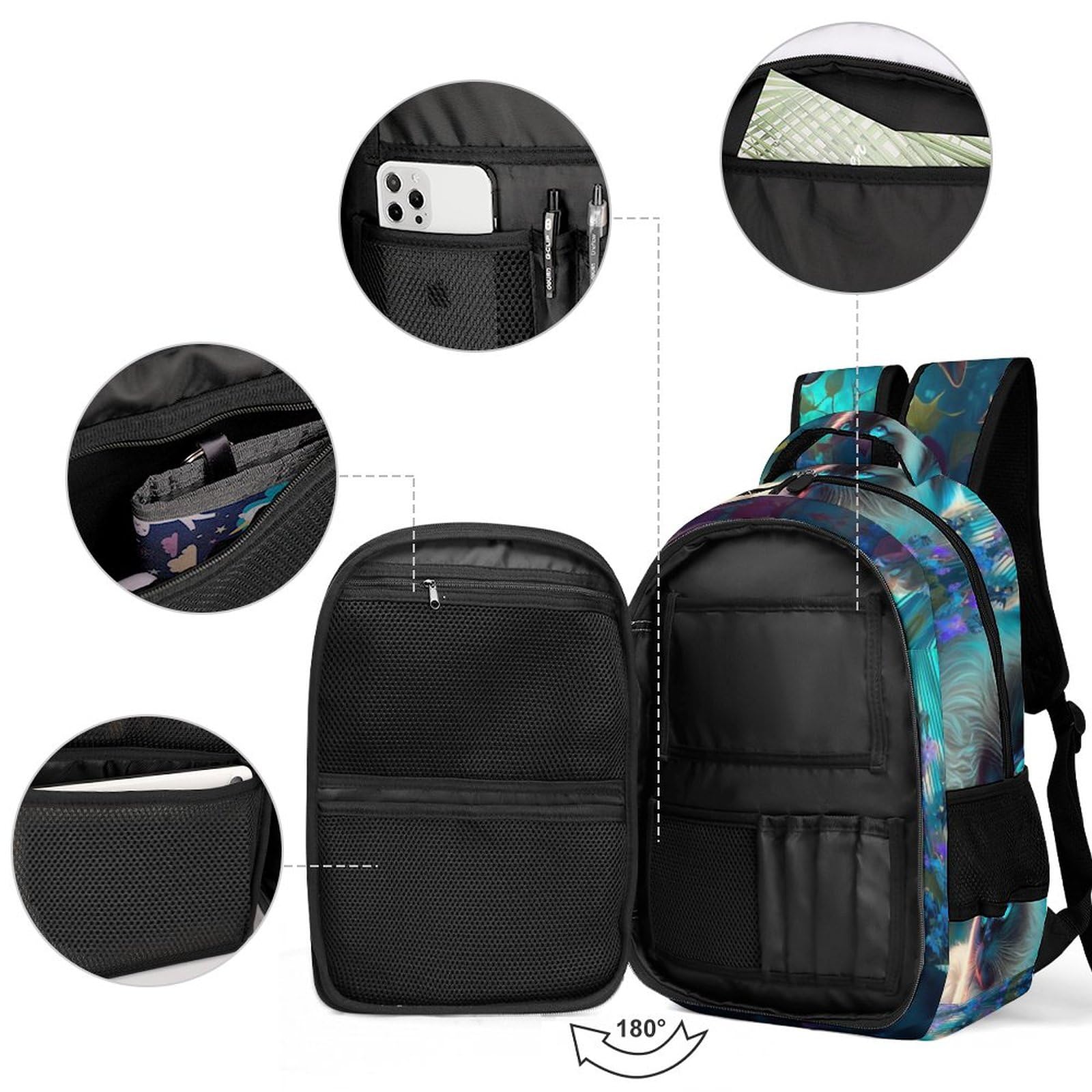 Schulrucksack Jungen Teenager Rucksack Schule Mädchen Schultasche Kinder Schulranzen 5-13 Klasse Süße Katze Ranzen 8-16 Jahre Geschenke Für Jugendliche School Bag for Kids