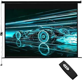 INMOZATA Motor Leinwand Beamer Elektrisch 185cm, Bild 159 x 89 cm(72 Zoll), Format 16:9, Fernbedienung, Deckenmontage & Wandmontage Projektor Leinwand für Heimkino Büro Schule Präsentationen-Schwarz