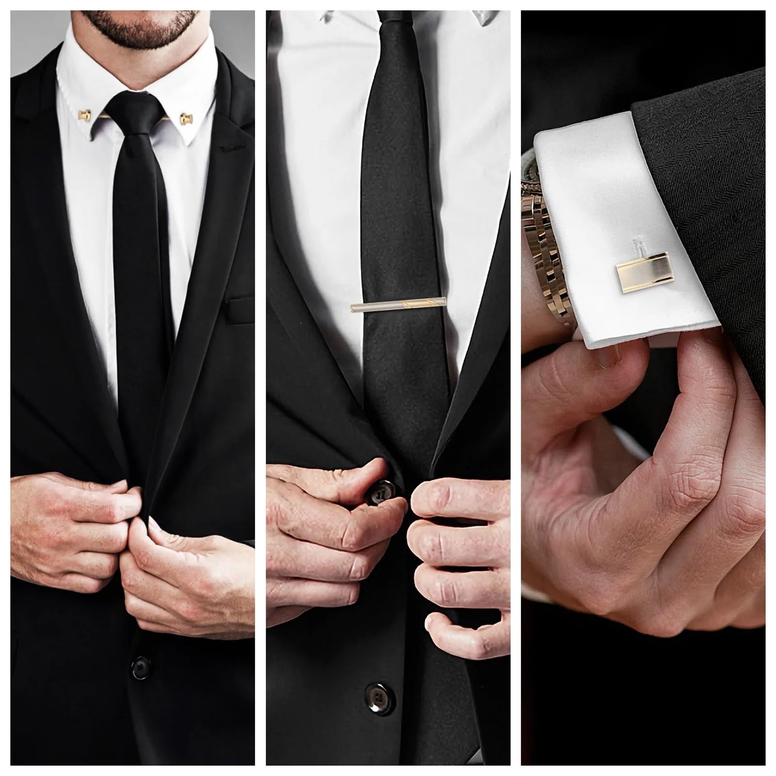 Clips de corbata, gemelos y alfileres for camisa hombre, broches for, accesorios joyería Para Hombre