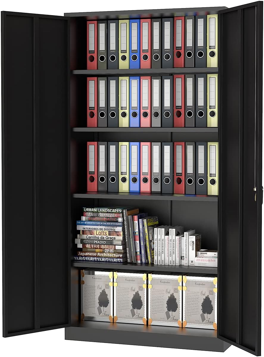 Fesbos 41.33" Metal Garage Storage Cabinet Steel Lockabel Cabinet,Locking Tool Cabinets with Doors and Shelves,for Office,Home,Garage,Gym - Assembly Required : Tools & Home Improvement