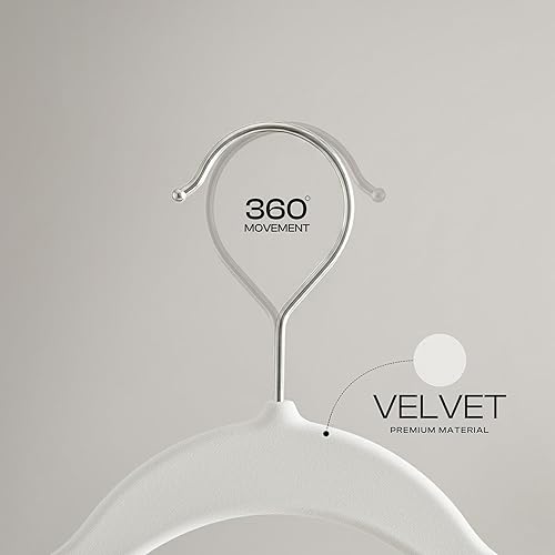 Vista 31 de Utopia Home - Perchas de terciopelo prémium, paquete de 30, traje negro antideslizante con gancho giratorio de 360 grados resistente